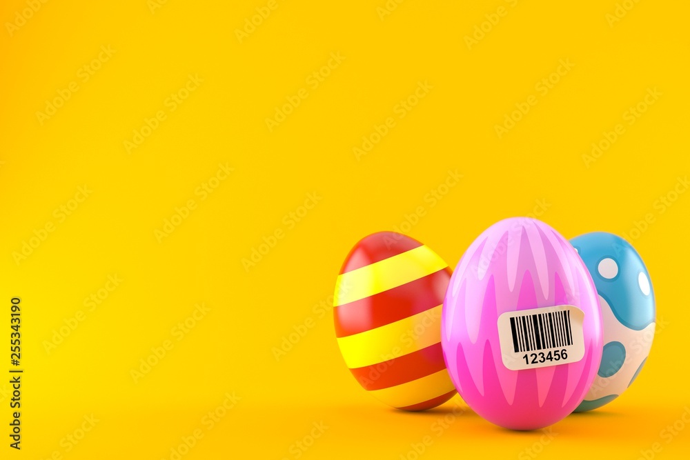 Poster easter eggs with barcode