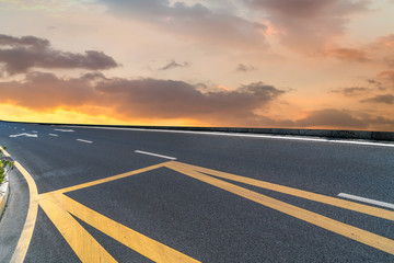 Road surface and sky cloud landscape..