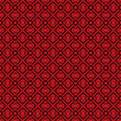 Seamless Geomteric Patterns. Vector Illustration. Hand Drawn Wrap Wallpaper, Cover Fabric, Cloth Textile Design. red black color