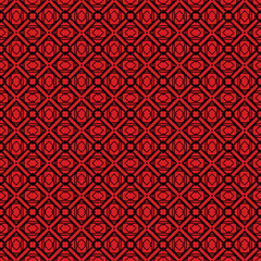Seamless Geomteric Patterns. Vector Illustration. Hand Drawn Wrap Wallpaper, Cover Fabric, Cloth Textile Design. red black color
