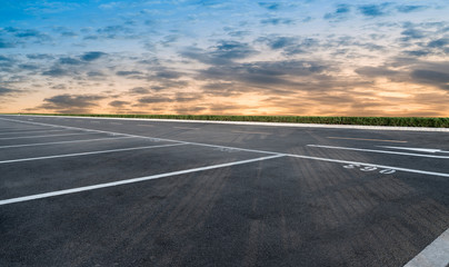 Road surface and sky cloud landscape..
