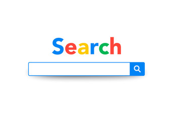 Vector Element Google Search Bar, Search Engine Template - obrazy, fototapety, plakaty