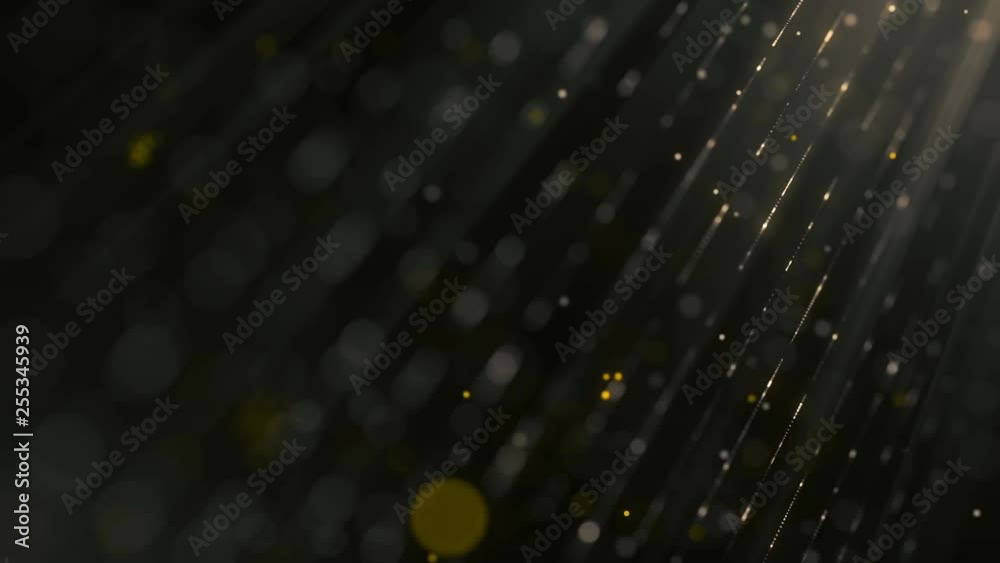 Aufkleber abstract colored background with animation falling glittering particles as festive rain. yellow shin