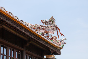Decorative roof ends, Imperial City, Hue, Vietnam Imperial Palace, Hue, Vietnam