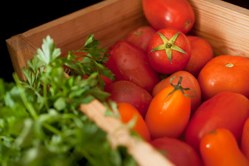 Colorful organic tomatoes