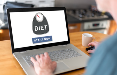 Fototapeta na wymiar Diet concept on a laptop