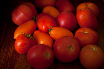 Colorful organic tomatoes