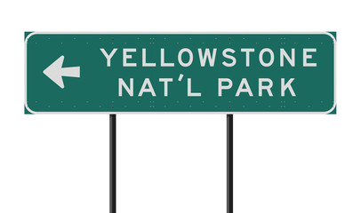 Yellowstone National Park direction road sign