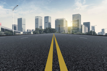 Fototapeta premium Urban Road, Highway and Construction Skyline