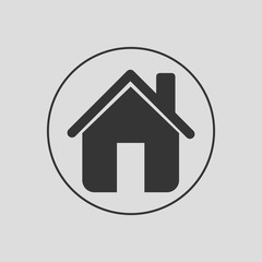 Home, house icon, flat icon - vector