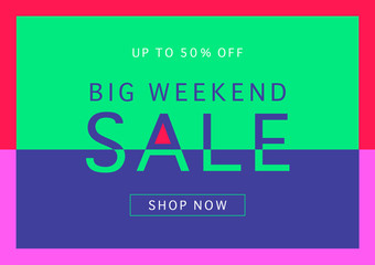 vector customizable big weekend special sale card