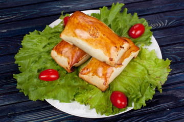 Samsa. Meat dish of the peoples of Central and Central Asia, dough, meat and onions, suitable for the Nauryz or Navruz holidays, as well as during the Holy month of Ramazan and the holidays of Uraz A