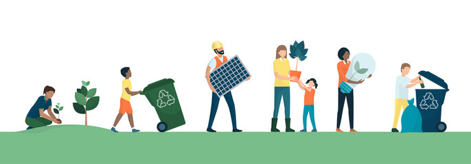 People and sustainable eco-friendly lifestyle