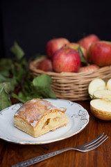 apple pie- organic apples and a piece of cake