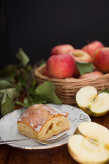 apple pie- organic apples and a piece of cake