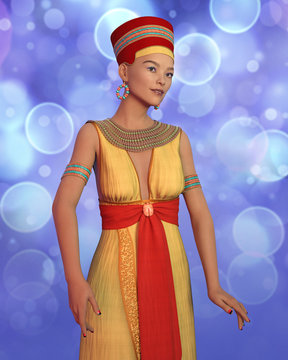 3D Frau im Kleopatra Kostüm