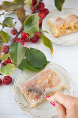 apple pie- organic apples and a piece of cake