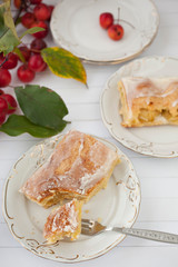 apple pie- organic apples and a piece of cake