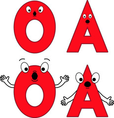  red letters with eyes pronounce sounds