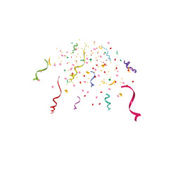 Naklejka premium Colorful bright confetti isolated on transparent background. Festive vector illustration