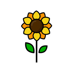 cartoon cute sunflower vector