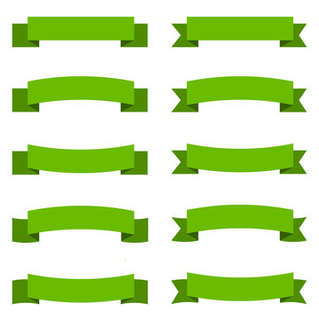 Illustration of green ribbons. 