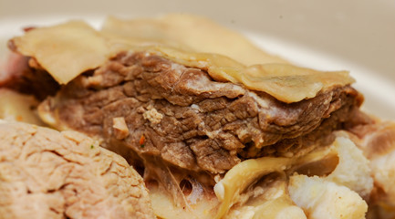 Healthy meat macro shoot. Healthy lunch. Barley meat, protein source