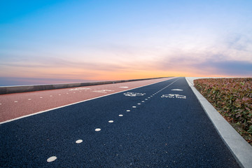 Road surface and sky cloud landscape..