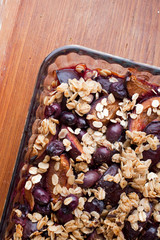  Organic Granola- baked oats with plums for breakfast