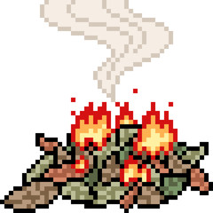 vector pixel art leaf burn