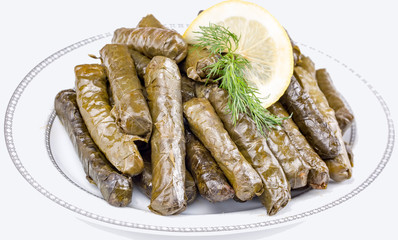 Traditional delicious Turkish foods; stuffed leaves (yaprak sarmasi)