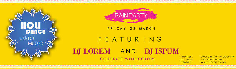 illustration of colorful Happy Holi Advertisement Promotional background for Festival of Colors celebration greetings - Vector