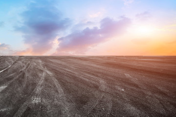 Road surface and sky cloud landscape..