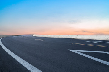 Fototapeta premium Road surface and sky cloud landscape..