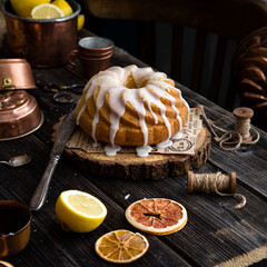 Homemade lemon bundt cake