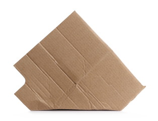Crumpled cardboard isolated on white background