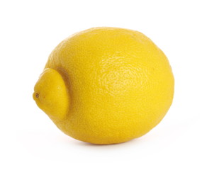 Ripe lemon isolated on white background