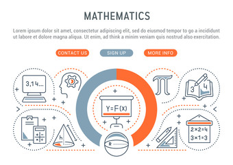 Vector Banner of the Mathematics.
