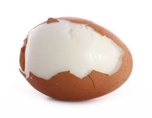 Boiled egg isolated on white background