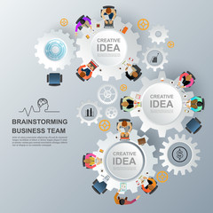 Business meeting and brainstorming. Idea and business concept for teamwork. Vector .