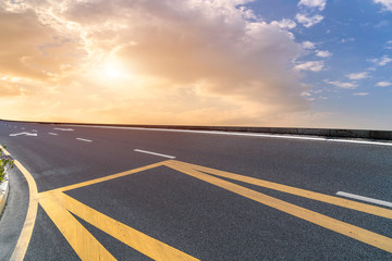 Road surface and sky cloud landscape..