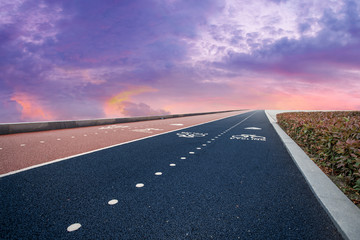 Road surface and sky cloud landscape..