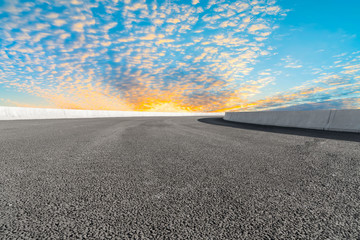 Road surface and sky cloud landscape..