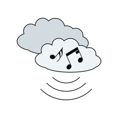 Music cloud icon