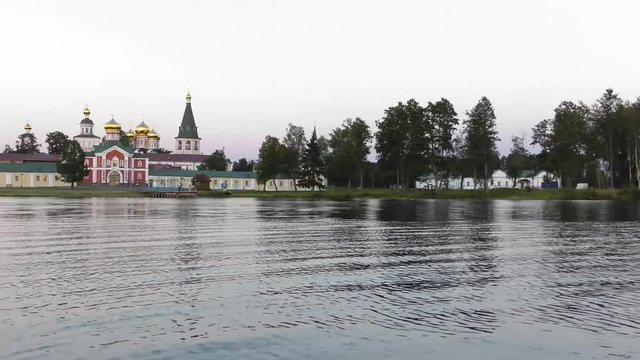 Valdai Iversky Svyatoozersky Virgin Monastery For Men. Late Summer Evening