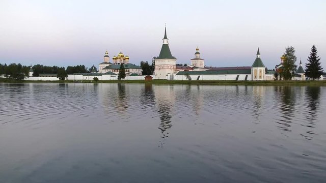 Valdai Iversky Svyatoozersky Virgin Monastery For Men. Late Summer Evening