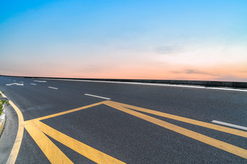 Fototapeta premium Road surface and sky cloud landscape..