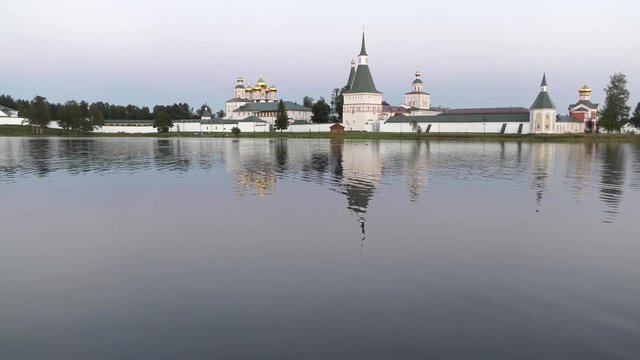 Valdai Iversky Svyatoozersky Virgin Monastery For Men. Late Summer Evening