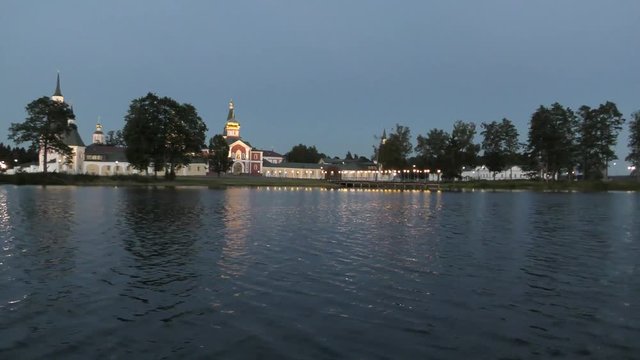 Valdai Iversky Svyatoozersky Virgin Monastery For Men. Summer Night