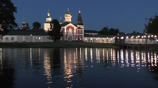 Valdai Iversky Svyatoozersky Virgin Monastery For Men. Summer Night
